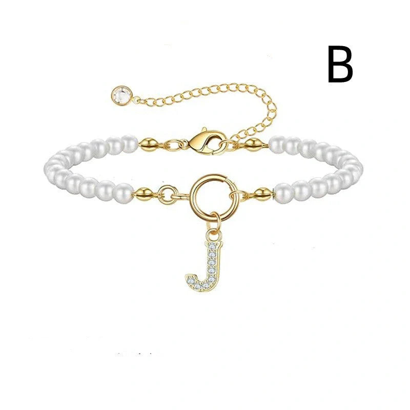 2024 fashion initial pearl bracelet for women with toggle clasp