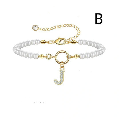 2024 fashion initial pearl bracelet for women with toggle clasp