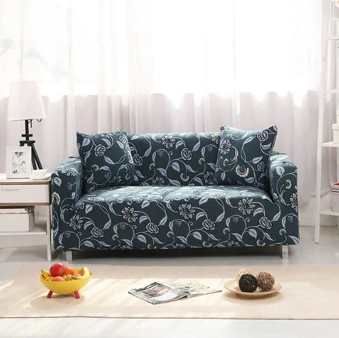 Stretchable polyester-spandex sofa cover with non-slip design in various colors