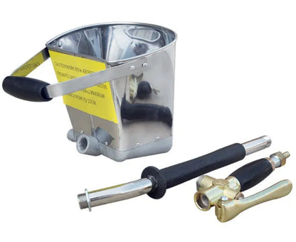 Automatic aluminium and stainless steel pneumatic spray gun for wall coatings with 12mm nozzle.