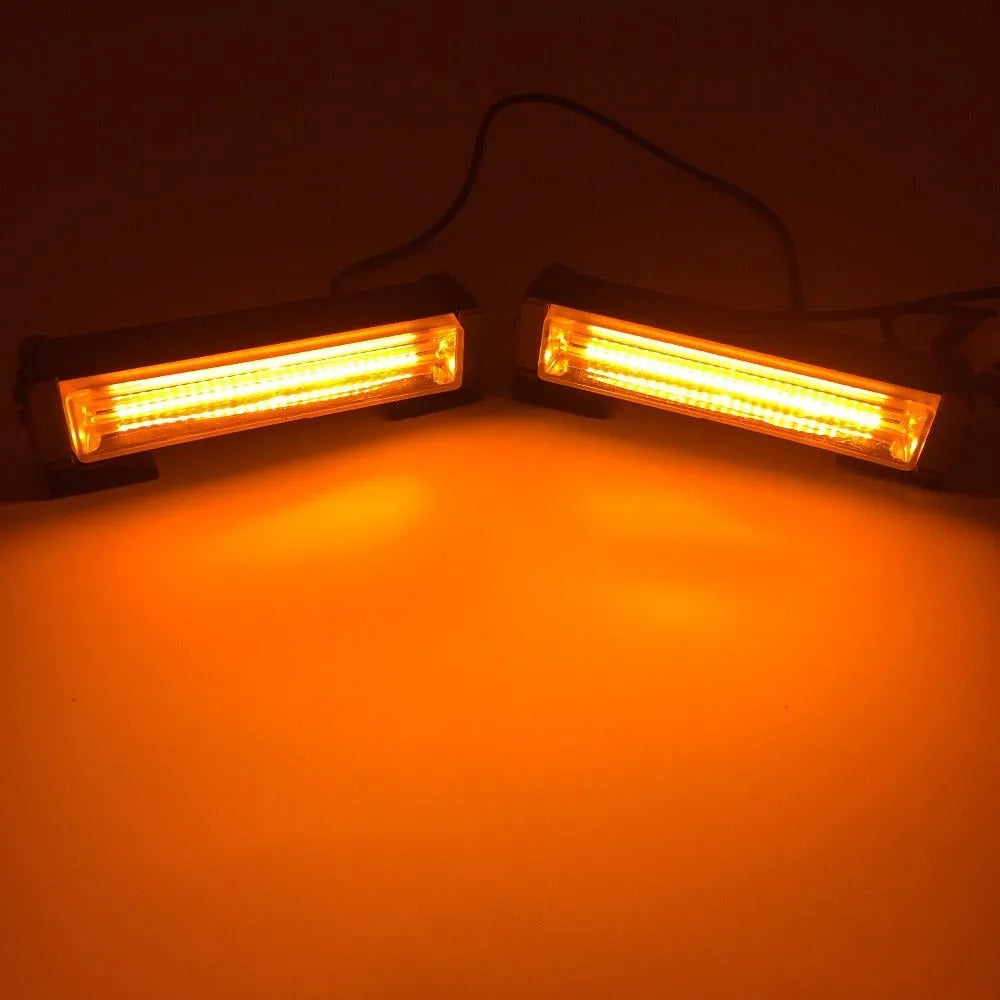 Yellow 208 model vehicle strobe warning light with aluminium alloy housing and drag two middle net design
