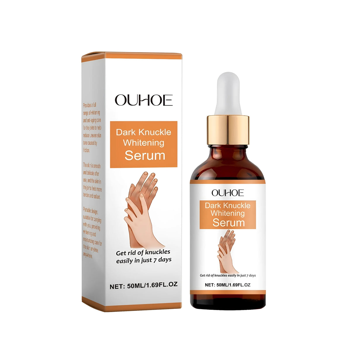 30ml vitamin C serum bottle, 3.8 x 8.6 cm, with ascorbic acid, hyaluronic acid, mint extract, and vitamin E