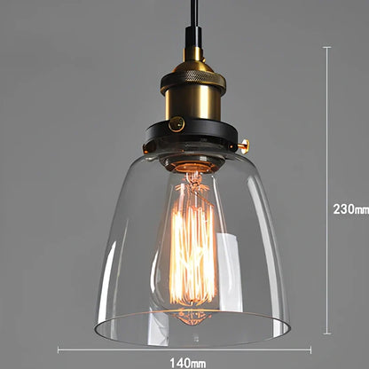 Nordic retro glass chandelier with fishing line design and LED lighting in amber, soot, or transparent finish