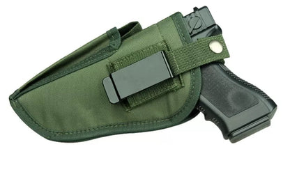 Universal Outdoor Tactical Holster in green, made from durable nylon, dimensions 10.5cm x 19cm