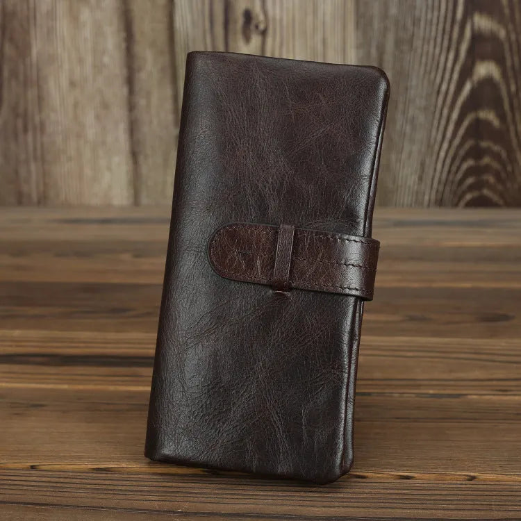 Genuine leather women's wallet with multiple card slots in brown and black colour options