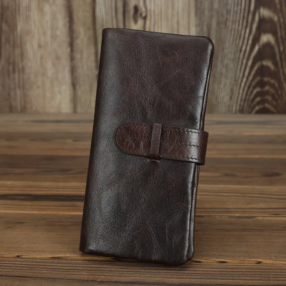 Genuine leather women's wallet with multiple card slots in brown and black colour options