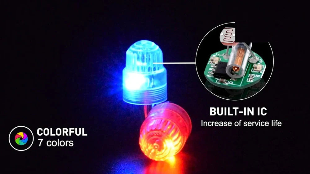 LED wheel valve lights with 4cm diameter ABS construction for bicycle motorcycle installation