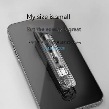 Black plastic USB rechargeable LED flashlight with compact portable design