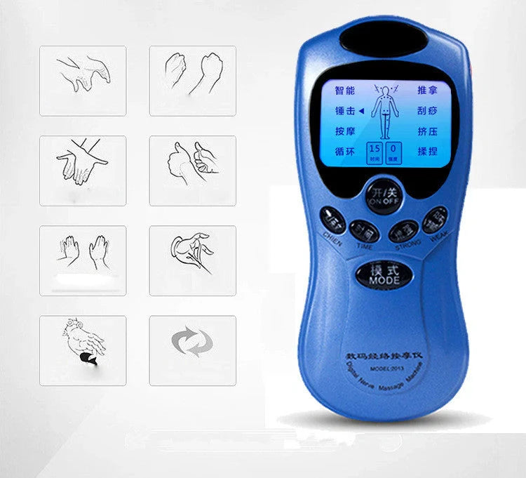 Mini digital portable multifunctional massage instrument with LCD screen in various colors