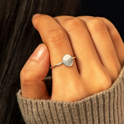 S925 Sterling Silver Wave Ring for Women in white gold and yellow gold finishes