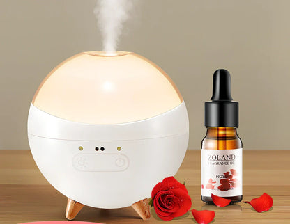 USB car essential oil diffuser with gesture control and adjustable lighting in cup holder