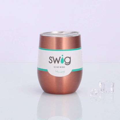 Swig Eggshell Cup - 12oz Stainless Steel Insulated Wine Tumbler with Variety of Color Options
