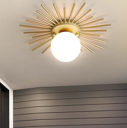 Iron corridor balcony ceiling lamp with abnormal-shaped shade in 25cm and 35cm sizes