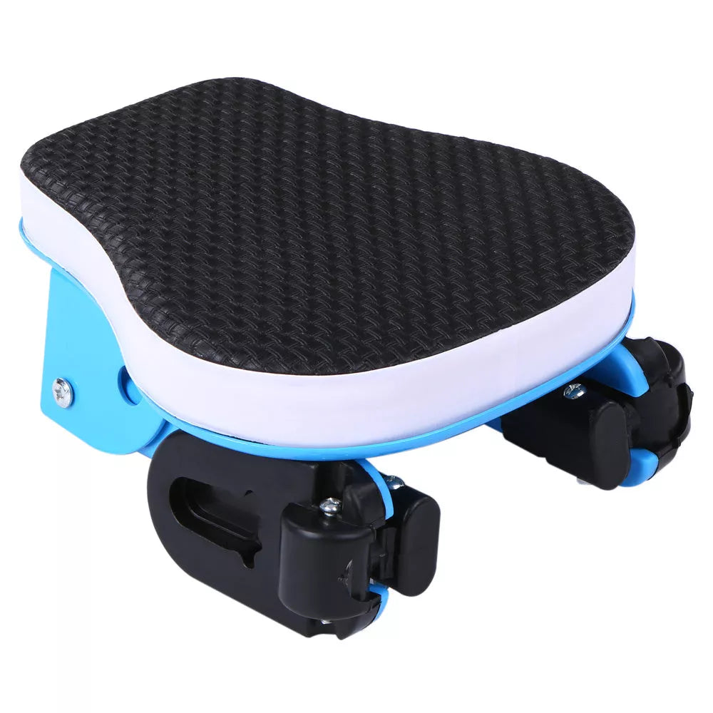 Bicycle child seat with quick release mechanism and foldable pedal