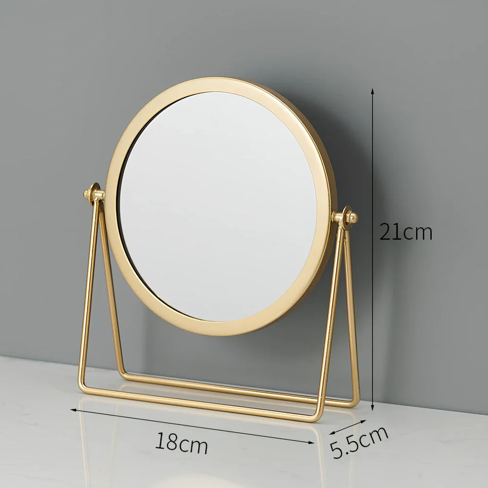 Waterproof dressing mirror with anti-rust iron frame in black, gold, or pink colour options