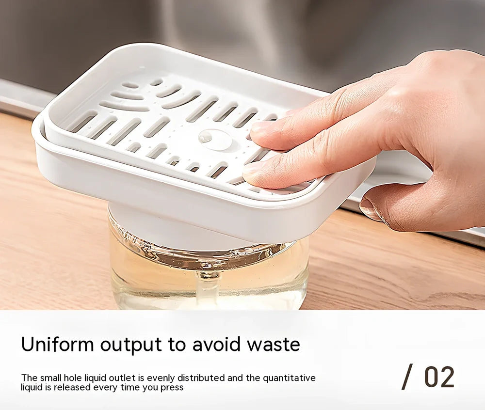 Automatic liquid dispenser with press mechanism in PP soda glass, 15ml portion control