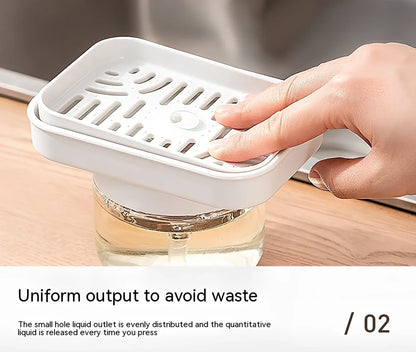 Automatic liquid dispenser with press mechanism in PP soda glass, 15ml portion control