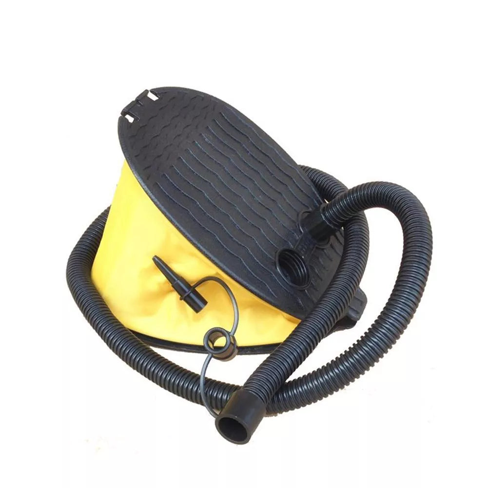 AIRHEAD High Volume Bellows Foot Pump in yellow with 3 adapters for versatile inflation