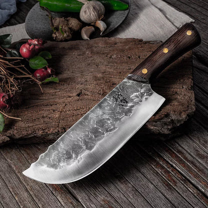 Hand Forged Longquan Kitchen Knife with 20-inch stainless steel blade and ergonomic handle