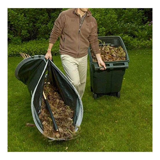 Green foldable dustpan leaf storage bag collector for garden cleanup