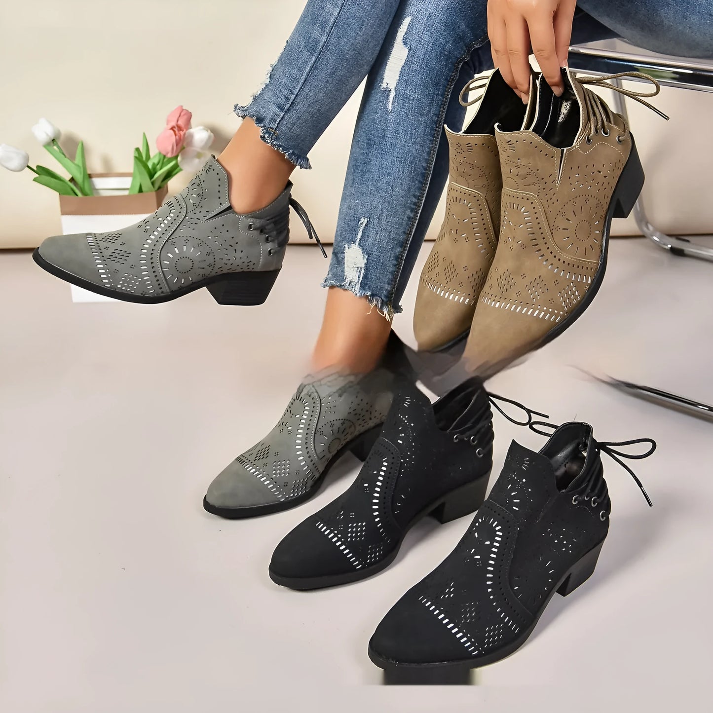 Women's plus size mid-calf fashion boot in artificial PU leather, shown in black.