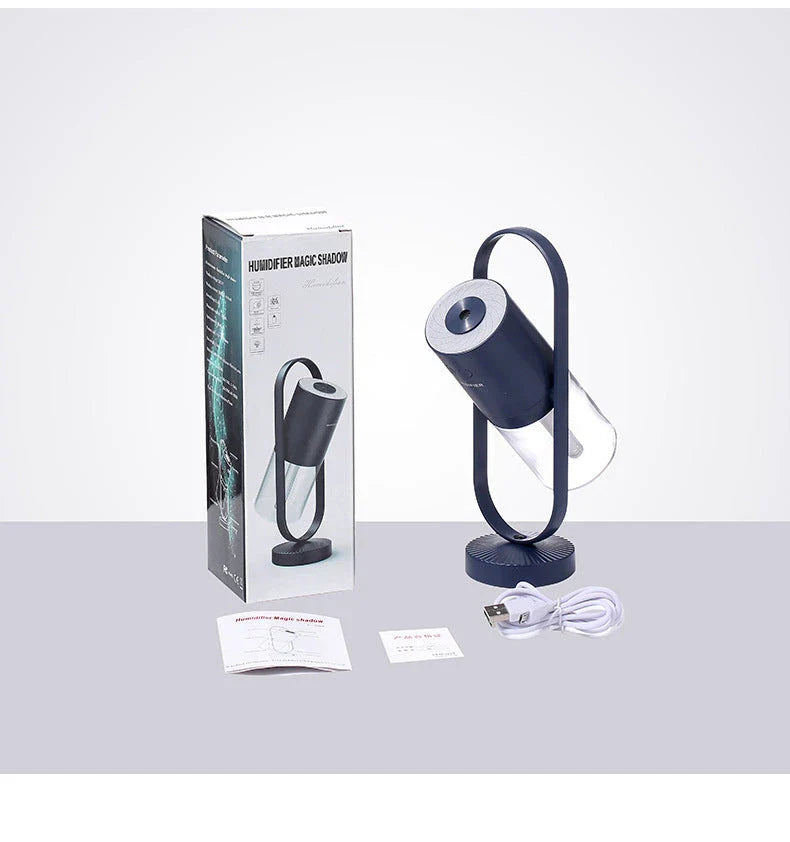 Compact desktop humidifier with starry projection feature, designed to improve air moisture and create a relaxing ambiance.