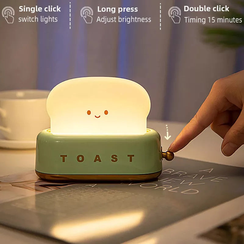 Creative LED Bread Maker Night Light with USB charging and dimming function