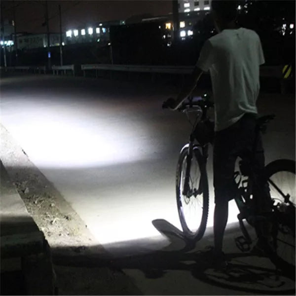 Black bicycle light with over-discharge protection for night cycling safety