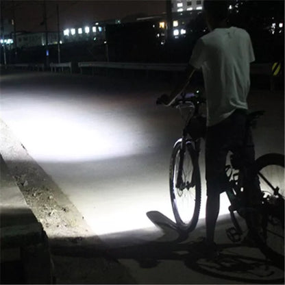 Black bicycle light with over-discharge protection for night cycling safety