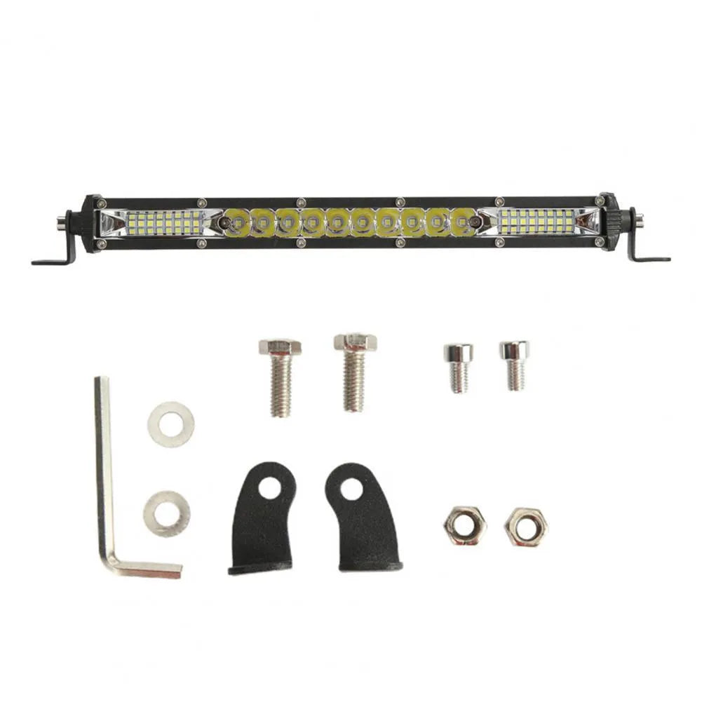 Ultra-thin white aluminium LED strip light bar for motocross vehicle roof.