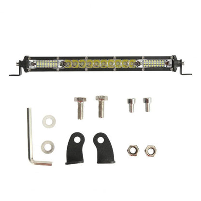 Ultra-thin white aluminium LED strip light bar for motocross vehicle roof.