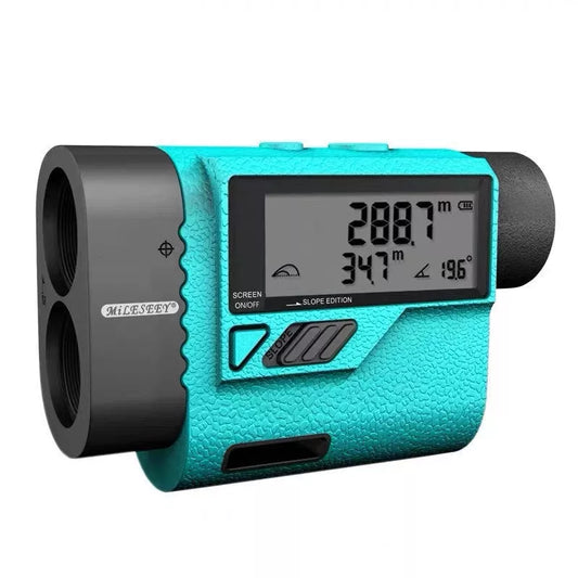 Outdoor laser rangefinder telescope with blue finish, capable of measuring distances up to 800M