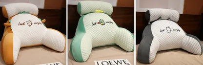 Reading lumbar support cushion in 60x40cm and 70x50cm sizes with embroidery design