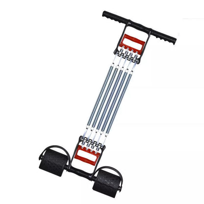 Adjustable spring tension device for arm and grip strength training