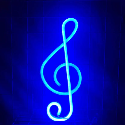 Pendant note neon bar sign decorative light in blue, pink, or warm white, PVC shell, 35 x 14 x 2.2 mm, USB powered.