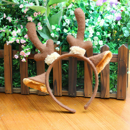 Adjustable Christmas headband with plastic buckle and flannel lining in festive designs