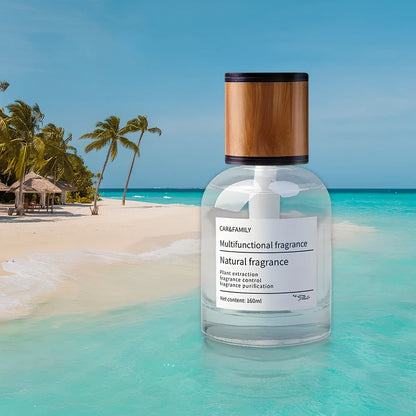 Car mounted fragrance perfume with 120mm round glass bottle on car air vent