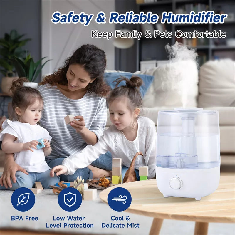 4L Mechanical Humidifier with low water level protection and Bisphenol A-free construction