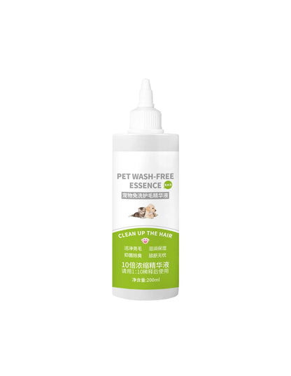 Dog grooming spray bottle and massaging comb kit on a white background.
