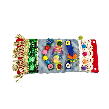 Alzheimer's sensory toy pillowcase measuring 12x27cm with polyester yarn tactile surface