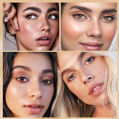 Dark brown waterproof freckle pen with precision tip for natural-looking fake freckles and face tattoos.