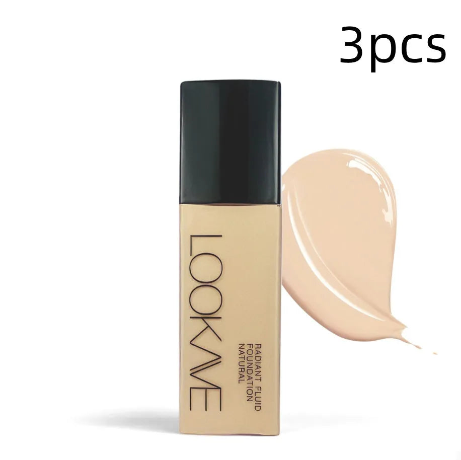 LOOKAVE Matte Liquid Foundation bottle, 21g net content, shown in ivory white shade.