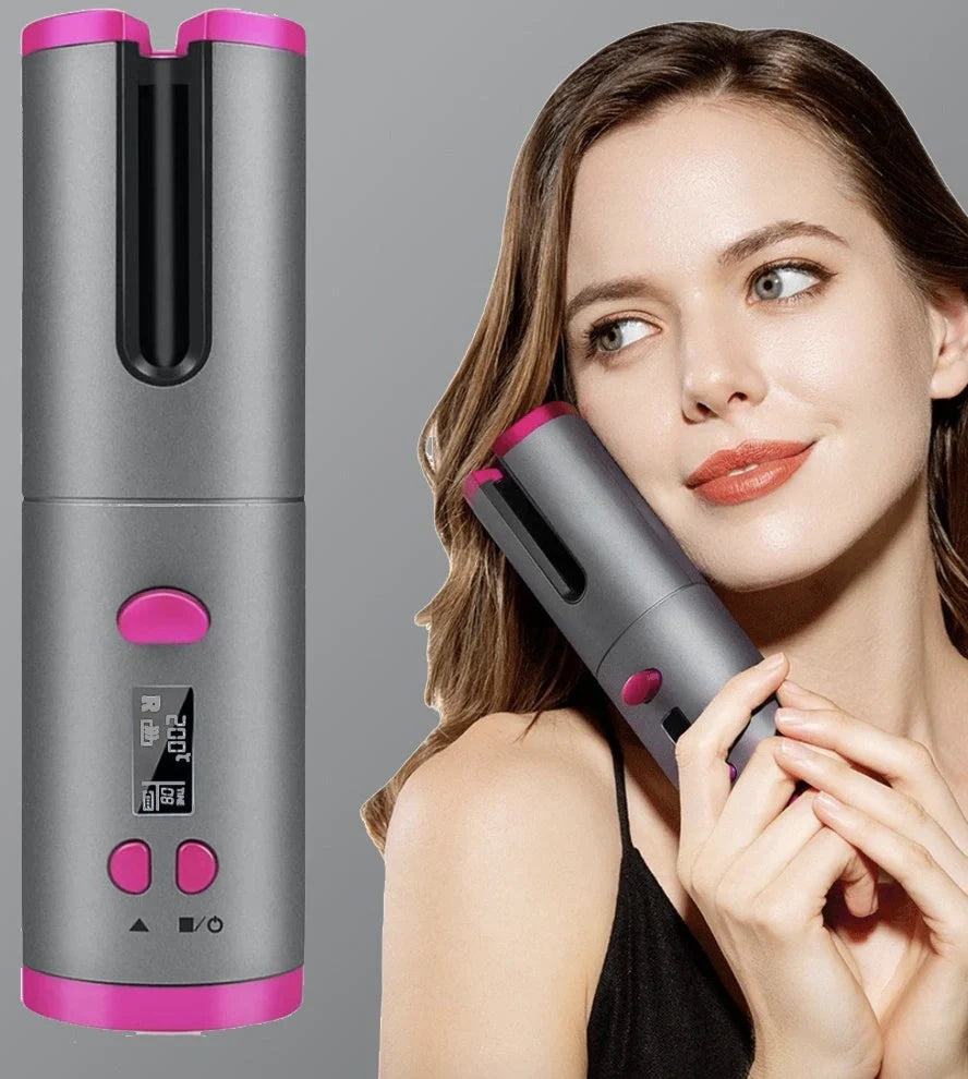 Multifunctional Automatic Wireless Curling Iron with LCD display and cordless design