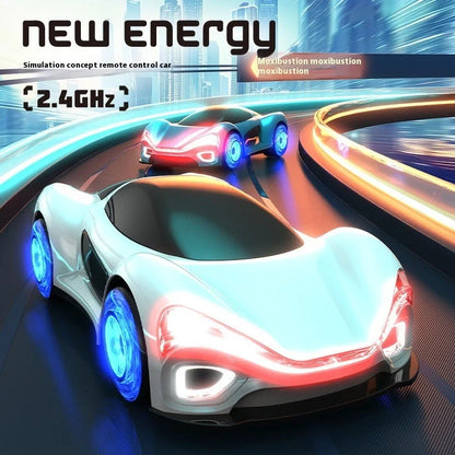 White and blue remote control car with gesture control and drift features for children