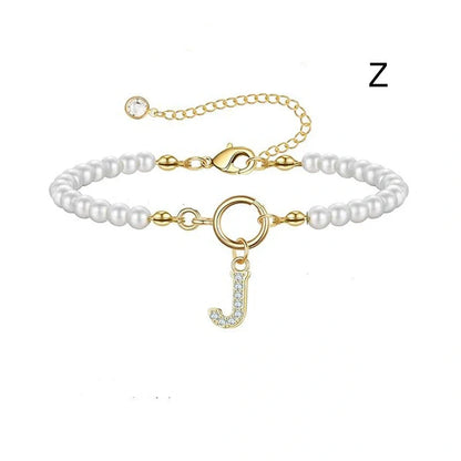 2024 fashion initial pearl bracelet for women with toggle clasp