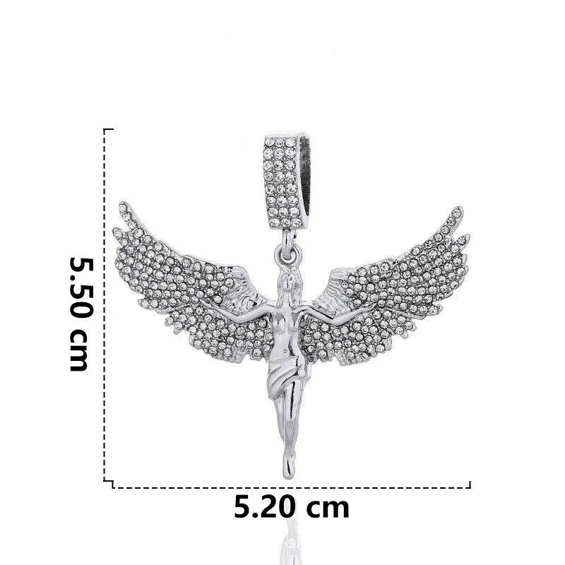 Silver diamond stud necklace with alloy pendant and electroplated finish for men and women