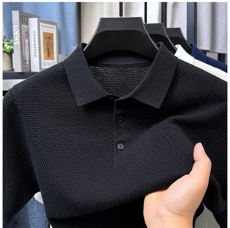 Men's loose short sleeve cotton pullover in various colours showing front view