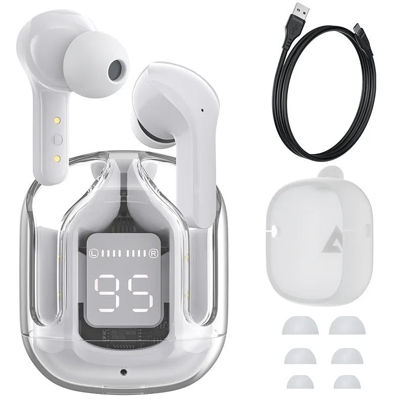 LED power digital display mini wireless Bluetooth headset in five colours with silicone case