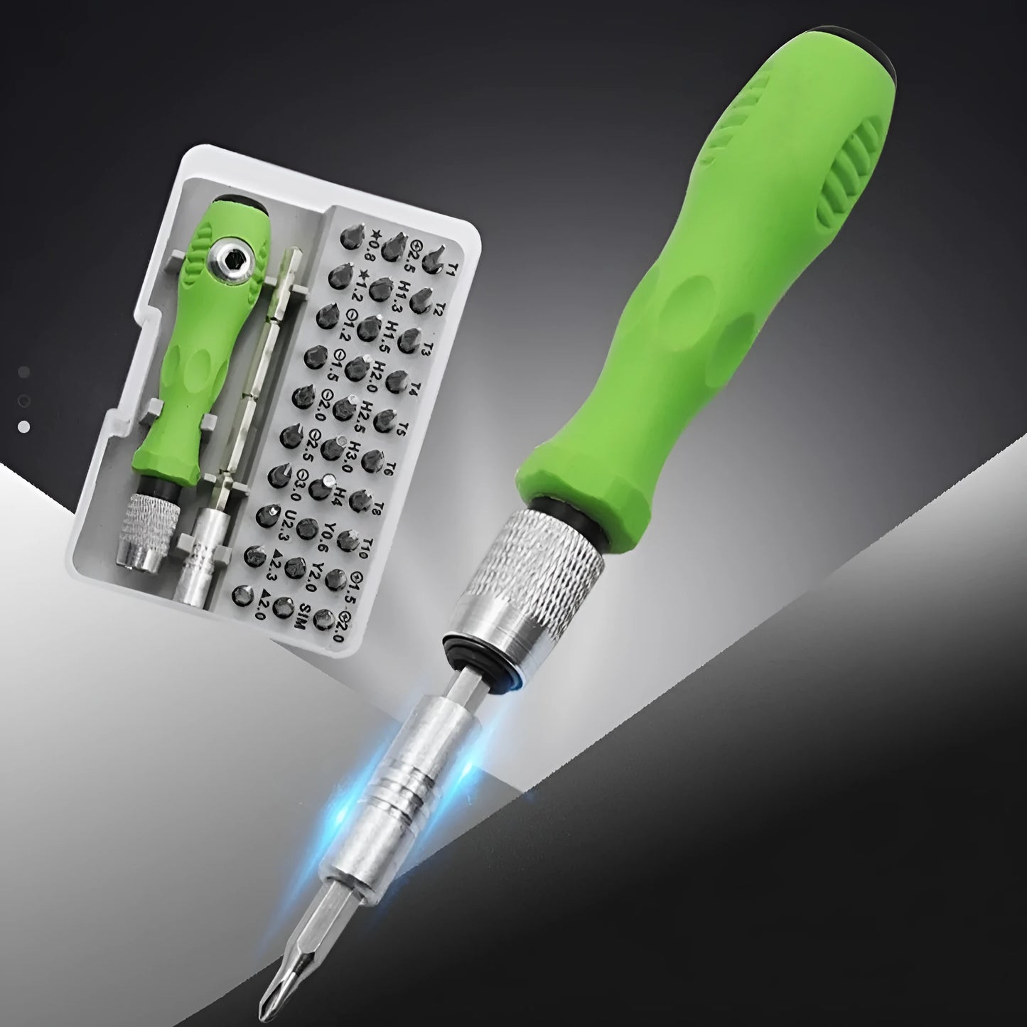 32-in-1 precision screwdriver set for mobile phone and electronics repair with multiple bits