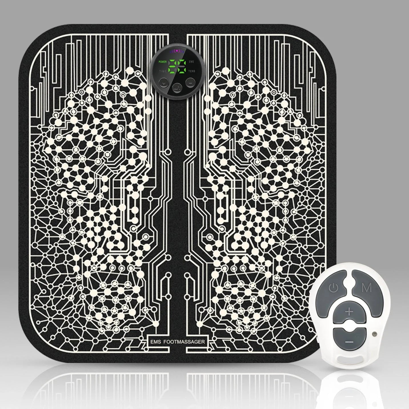 EMS Foot Massager Mat with adjustable modes and USB charging for foot relief